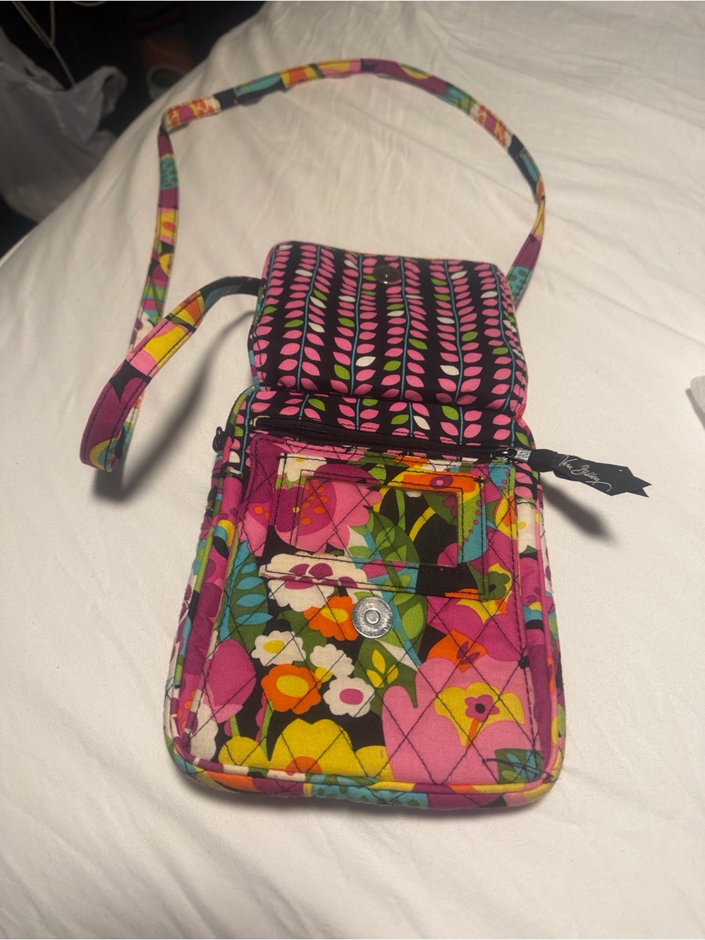 Vera Bradley Pink Floral Quilted Crossbody Bag